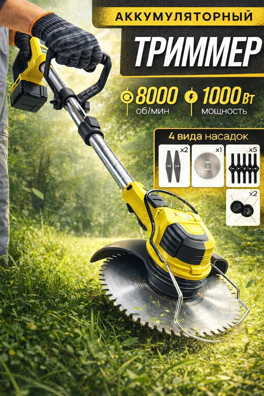 Аккумуляторный триммер